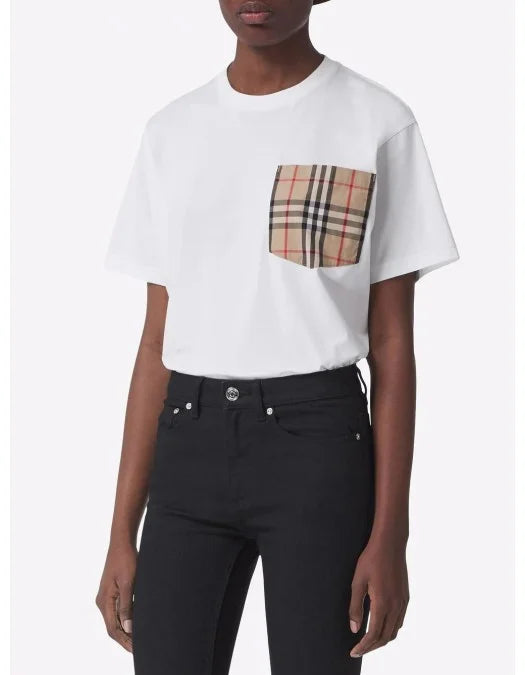 Tricou BURBERRY, Pocket Insert, Pattern, White