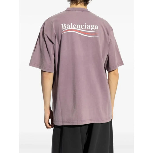 Tricou BALENCIAGA, White Logo Print, Purple