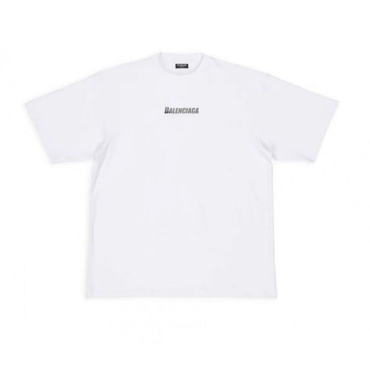 Tricou Balenciaga, Logo negru, Alb